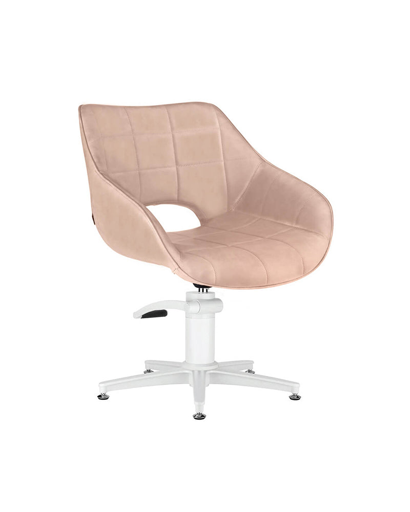 Rosie Blush - Pink hairdressing chair - White cross foot